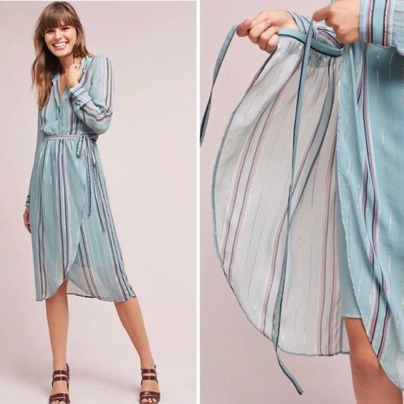 Anthropologie Metallic Hemant & Nandita Dress NWT Size Medium
